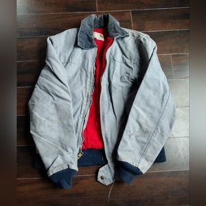 Blue vintage Carhartt Jacket corduroy collar red interior